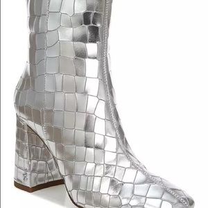 Sam Edelman “Codie” Silver Zipper Boots - NIB size 9.5